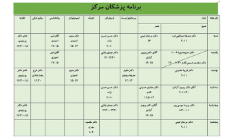 برنامه حضور پزشکان